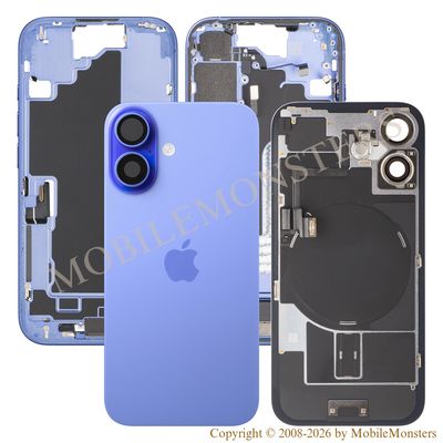 Korpuss iPhone 16 Baterijas vāciņš Videja